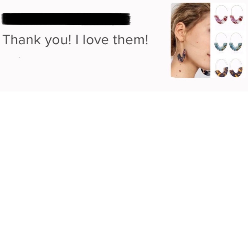 🔆3/$30 New Acrylic Crescent Hoops - Picture 6 of 6